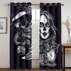 Pirate Couple Sexy Skeleton Beauty Punk Black Shading Bedroom Kitchen Winodw Curtains Set for Living Room 2 Pieces Free Shiping