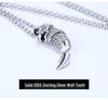 S925 Sterling Silver Personalized Wolf Tooth Pendant Necklace - Unisex Retro Design
