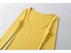American Spice U-Neck Snowflake Cashmere Long-Sleeve Women's Slim Fit T-Shirt for Spring/Autumn