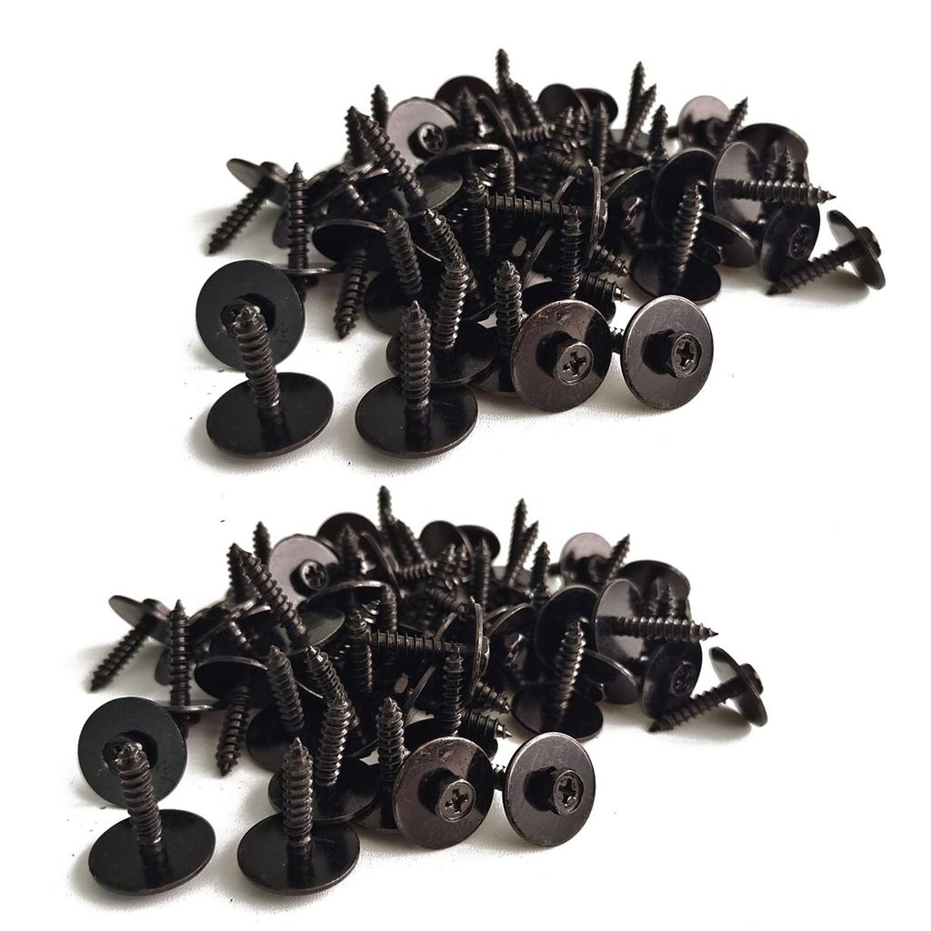 100PCS Car Body Fender Metal Screws Bumper Moulding Retainer Clips Bolts 7mm Hex