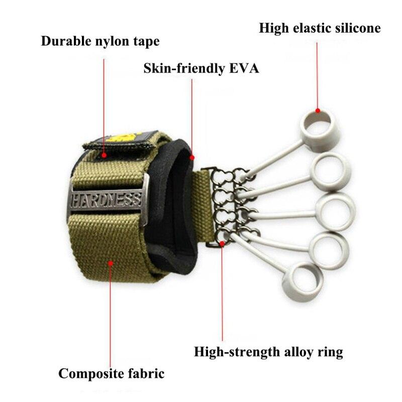 Pinza de mano expansor de dedo entrenador de dedo ejercitador de resistencia bandas Fitness dedo fuerza dispositivo de agarre entrenamiento de mano