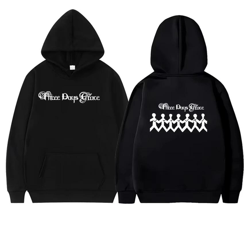 2025 New in Three Days of Grace Album Hoodie Double Sided Fleece Autumn Winter Pullover Men Women Long Sleeve Sweatshirt Unisex