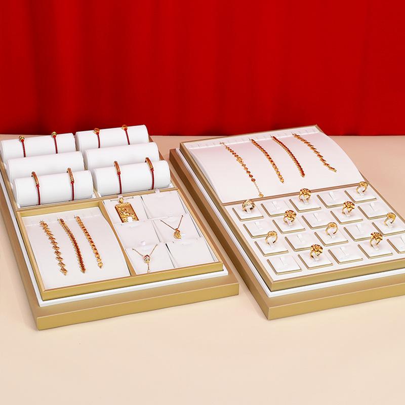 Ya Yu Jin Bai Jewelry Display Tray for Bracelets, Ear Studs, Necklaces - Silver & Gold