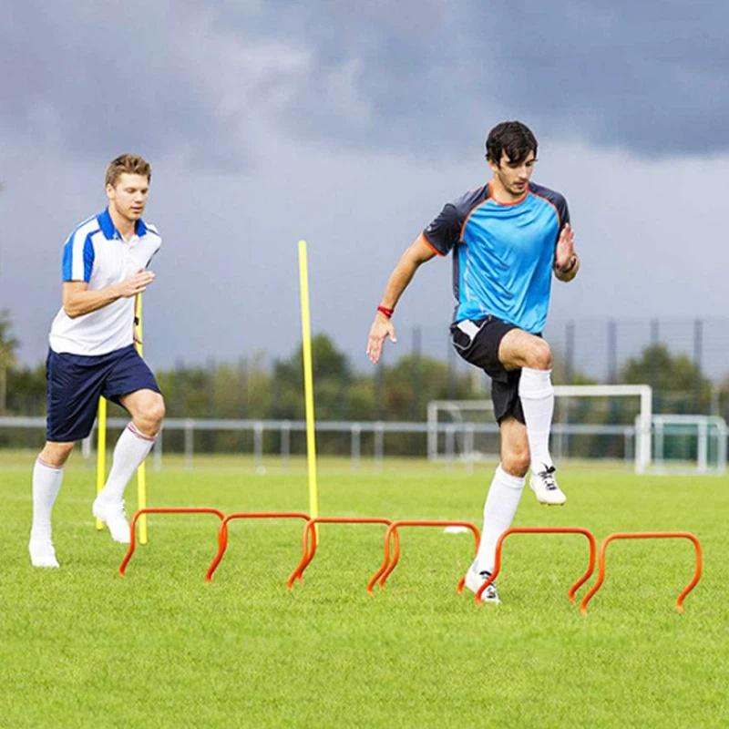 Bright Orange Agility Training Hurdles Durable PVC Non-Slip Feet for Soccer Football Field Speed Practice