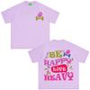 Be Happy Lift Heavy Colorful Bubble Font Dumbbell Smile Graphic TShirt Tees Unisex Unisex Aesthetic Trend Fashion Cotton Tshirts