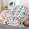 Colorful Polka Dots Rainbow Throw Blankets Modern Geometric Plush