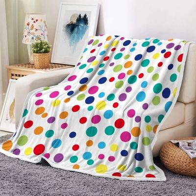 Bunte Polka Dots Regenbogen Überwurfdecken Modern Geometrisch Plüsch