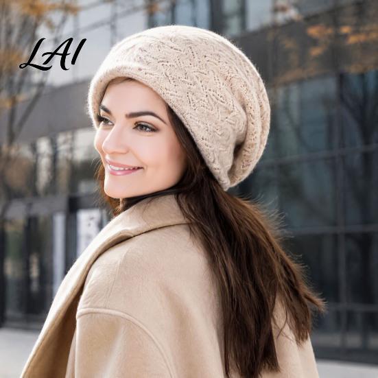 Trendy Loose Fit Beanies for Style Winter Knit Women Thick Slouchy Skull Cap with Diamond Stretchy Elastic Caps Cycling Texture Soft Warm