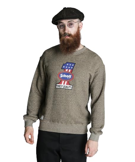 

Schott Salt and Pepper Sweat No. 1 American, Men s, Size XL, 040, Beige, 782-4232010