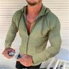 Herren Slim Fit Langarm Hoodie Strickjacke T-Shirt