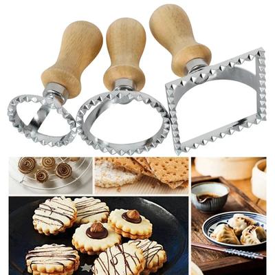 Gebäckpresse, Raviolischneider, Knödel-Spitzenprägegerät, Ravioli-Maker-Form, Ravioli-Stempel, Plätzchenform, Küchen-Backwerkzeug