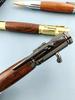 Brass Sandalwood Gun Handle Ballpoint Pen, Engravable Submachine Gun Design