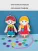 Montessori Wooden Lacing Game: Sewing Buttons for Early Education & Intellectual Development In Children