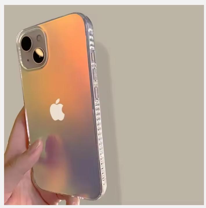 Fashion Matte Aurora Laser Gradient Phone Case For iPhone 16 Pro Max 15 14 13 12 Pro Max XS Max 16 Plus 11 Shockproof Cover