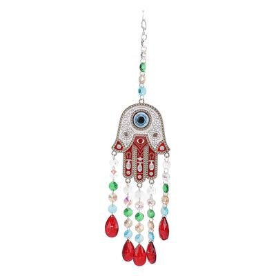 Blue Evil  Eye Ornament Metal Glass Unique Bring Good Luck Happiness Blessing Hanging Ornament for Home Car