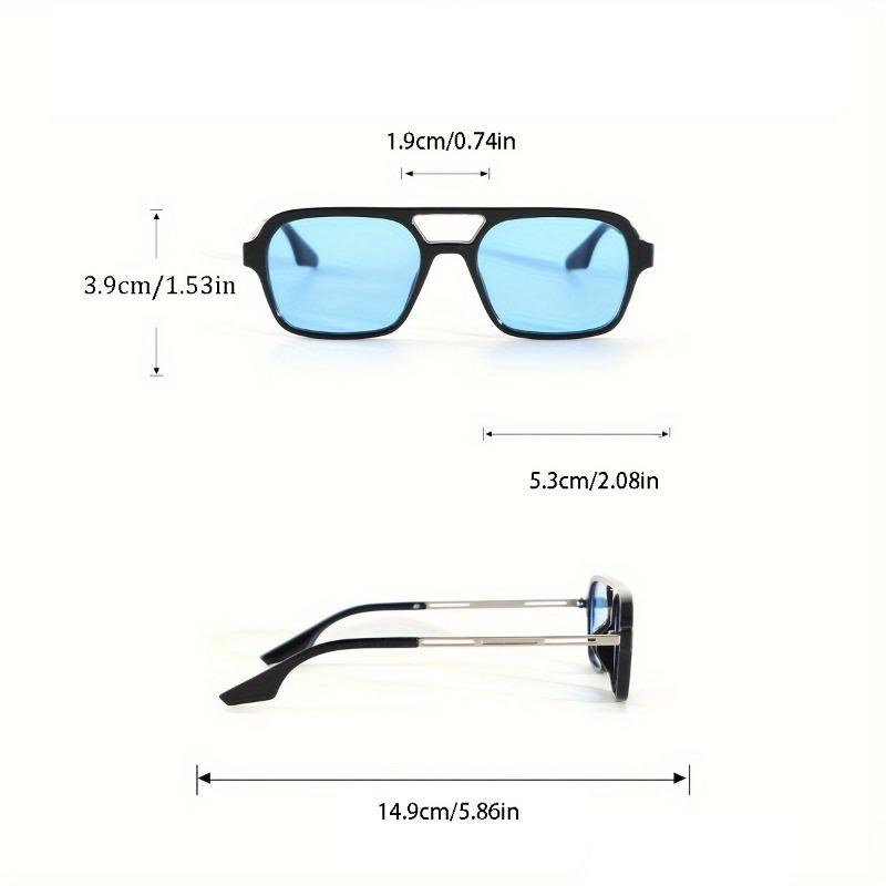 Non-polarized Casual Style Men Square Frame Dual Beam Fashion Sunglasses for Running, Anti Glare Hollow Men Shades