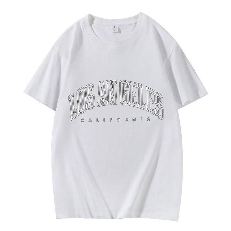 

Summer New Cotton Short Sleeve Unisex T-Shirt Gothic Casual Fashion Couple Tops for Men Women XXXL білий