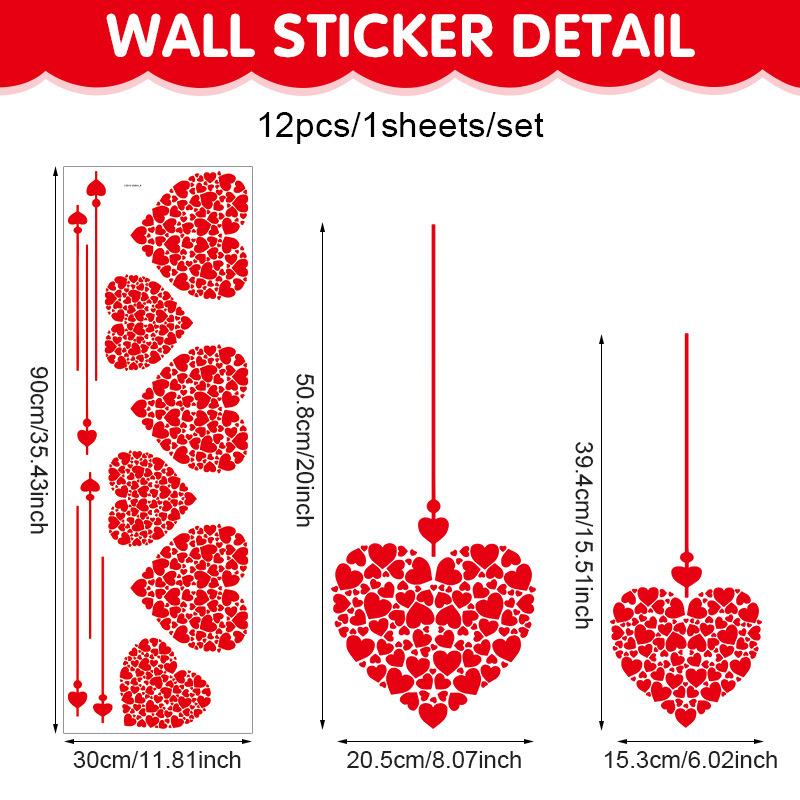 1pcs Valentine's Day Atmosphere Decorative Stickers,Heart-shaped Stickers For Glass Windows And Display Windows, Window Stickers