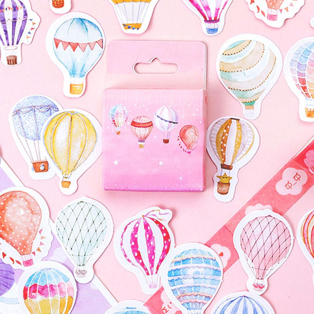 46 Pcs Balloon Stickers Hot Air Balloon Themed Adhesive Stickers for Album Decoration Scrapbooking Journaling