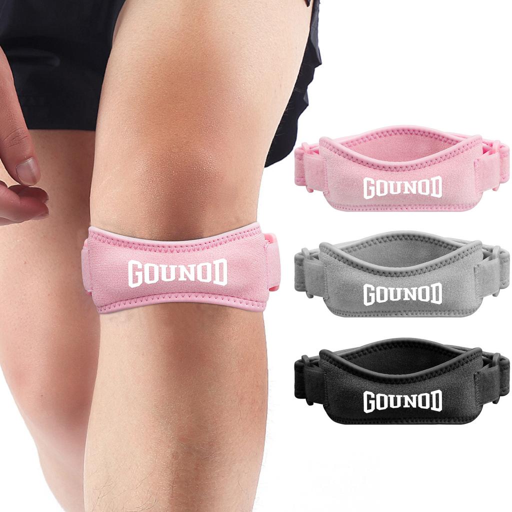 1pair Patellar Tendon Knee Strap Adjustable Silicone Compression Brace Shock Absorption For Basketball Running Pain Relief