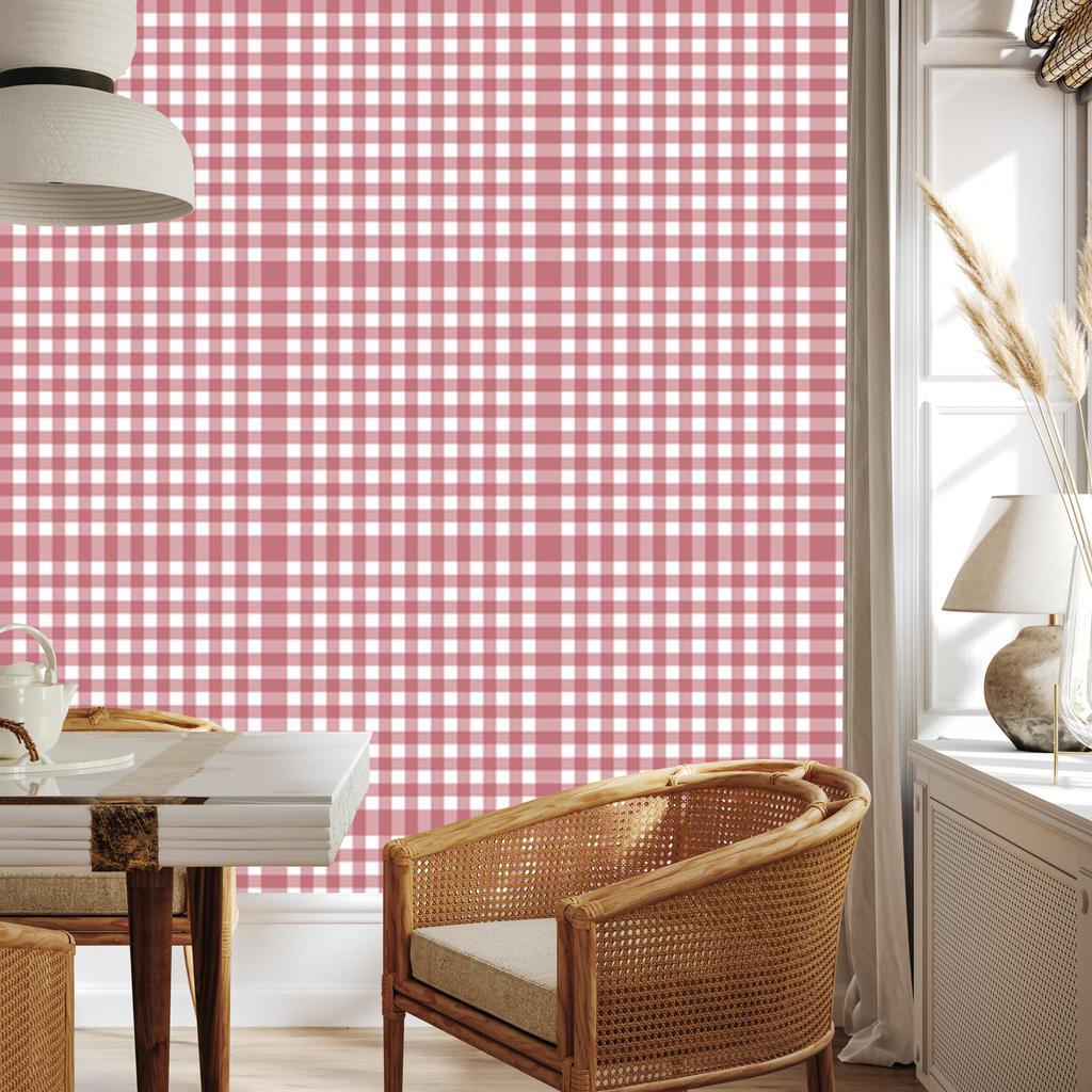 Wallpaper Fabric Pattern Coral, Red and White 50x1000