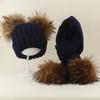 Kids Winter Warm Knitted Set Pom‑pom Hat Scarf Gloves 3‑Pcs Set Or Single Beanie Hat Windproof Ear Protection For Boys Girls Cold Weather Outdoor