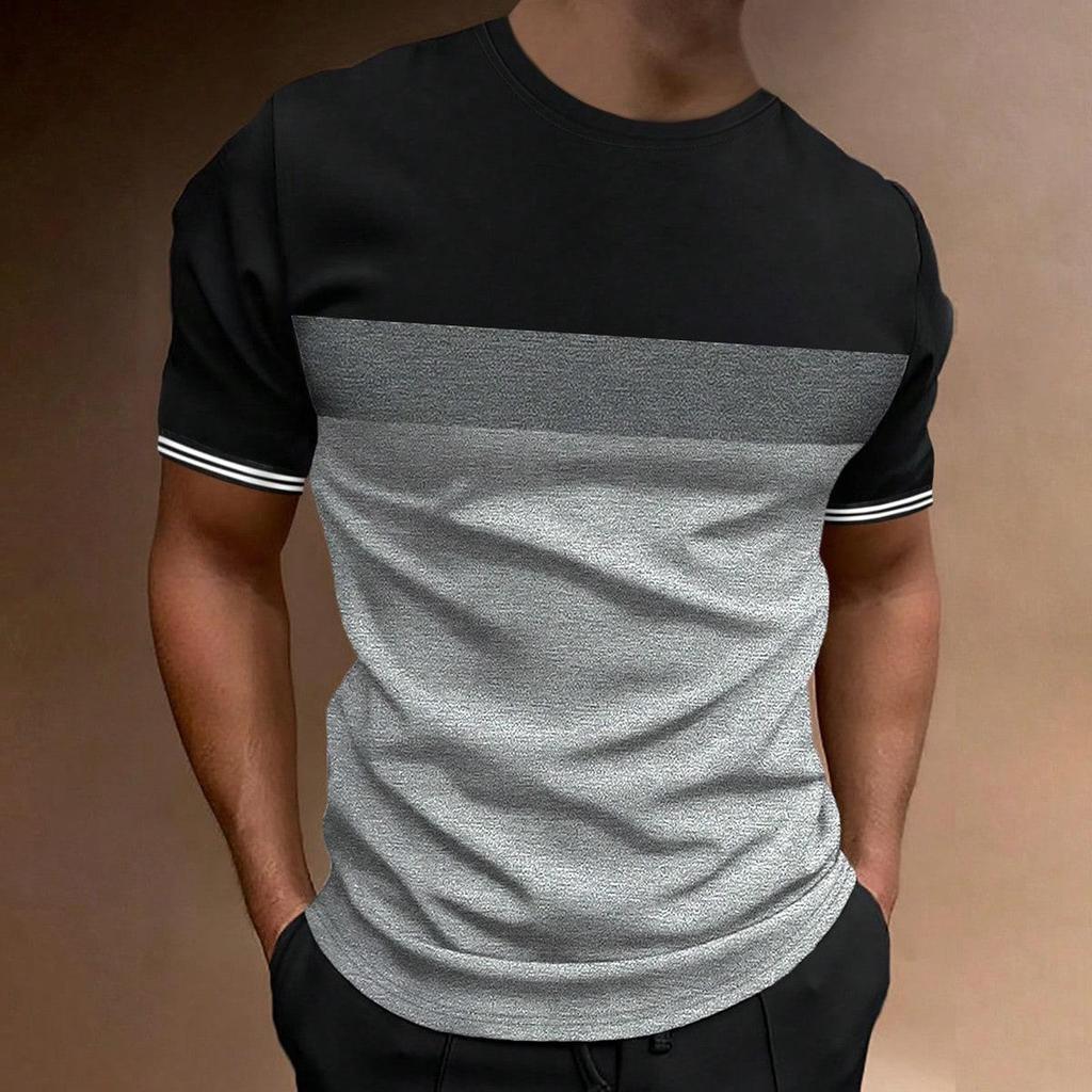 Luxury Brand T-Shirt 2024 Men'S Spring And Summer Leisure Sports Breathable Comfortable Beach Wind Stitched Stripe Color