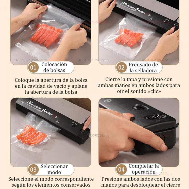 Automatic Small Food Vacuum Sealer Machine Premium Compact Food Packaging Plastic Sealers for Cooked Food Preservation