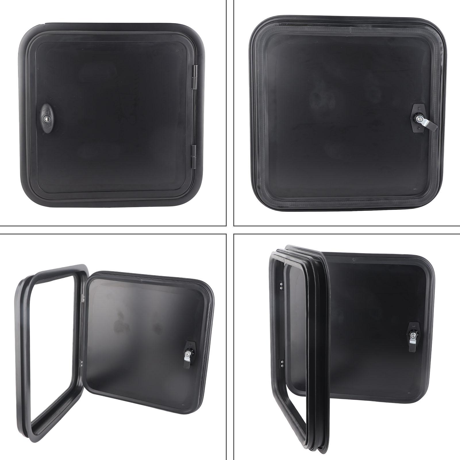 

Дверь багажного отсека для автодома, устойчивая к УФ-лучам, квадратная, с закругленными углами, черная, дверь для хранения в отсеке для кемпера, автодома