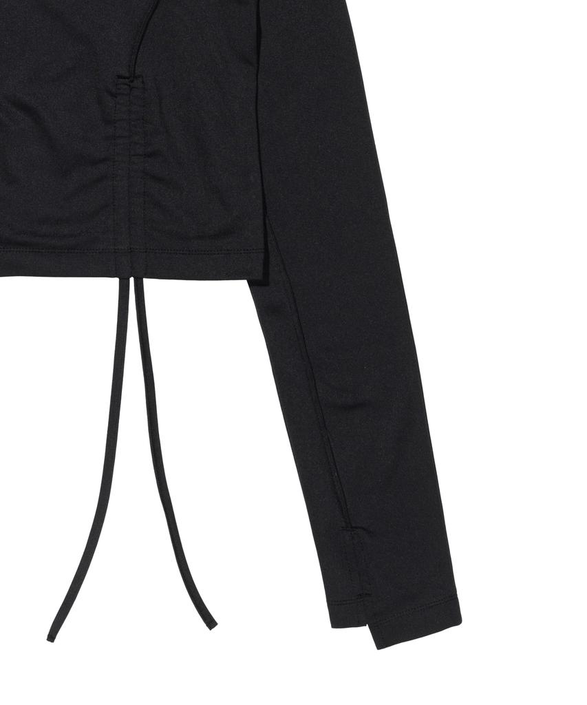 Loghideumatin Crop String Long Sleeve Tee (Black)