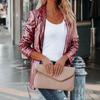 Kadın Ceket Uzun Kollu Hırka Gevşek Eşleşmesi Kolay Büyüleyici Turn-down Yaka Tek göğüslü Parlak Payet Büyüleyici Sonbahar Blazer Arkadaşlık için