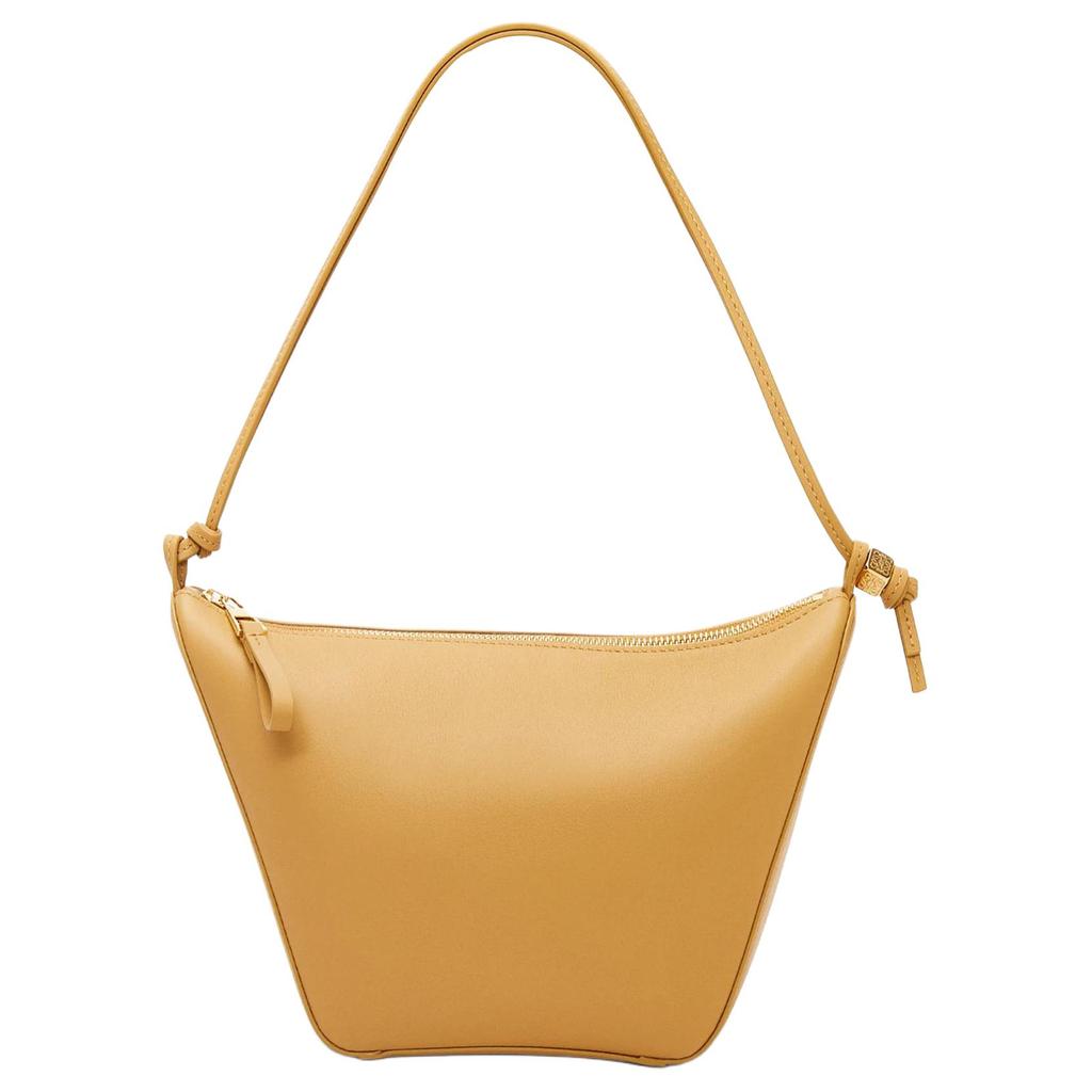 Loewe Hammock Embossed Letter Puzzle Zipper Closure Leather Hobo Bag Women Bags Desert-Yellow A538G13X01-6715