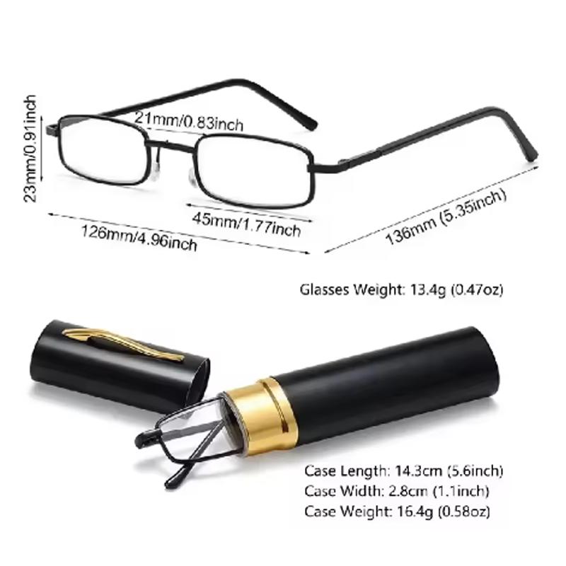 1/2 PCS New Fashion Mini Portable Clip Case Tube Reader Glasses Slim Pen Reading Glasses  Eyeglasses with Box for Men Women