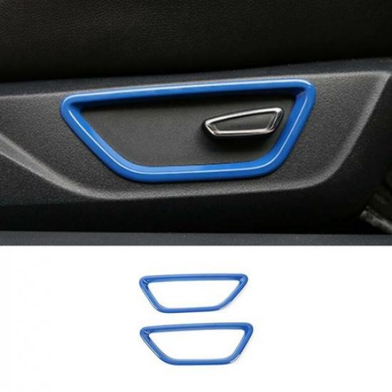 Seat Adjustment Button Switch Panel 2PCS For Ford Mustang 2015- Bright Blue