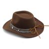 New ethnic style western cowboy hat woolen top hat men's and women's top hat outdoor travel hat winter