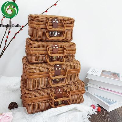 Vintage Rattan Handbag & Storage Box - Perfect for Photos, Gifts, or Organizing (Small, Medium, Large)