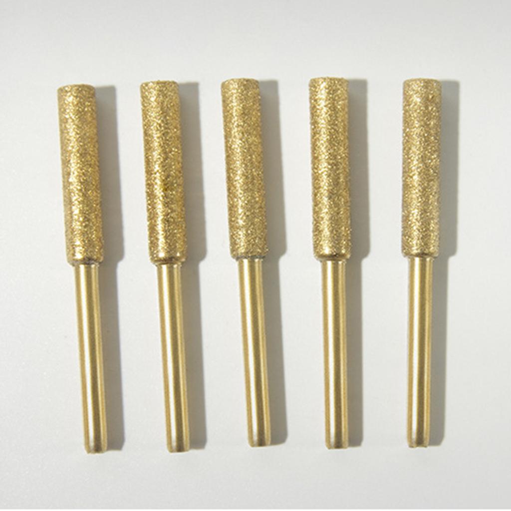 Diamond Cylindrical Burr 4/4.8/5.5mm Chainsaw Sharpener Stone File Chain Saw Sharpening Carving Grinding Power Tools Kit