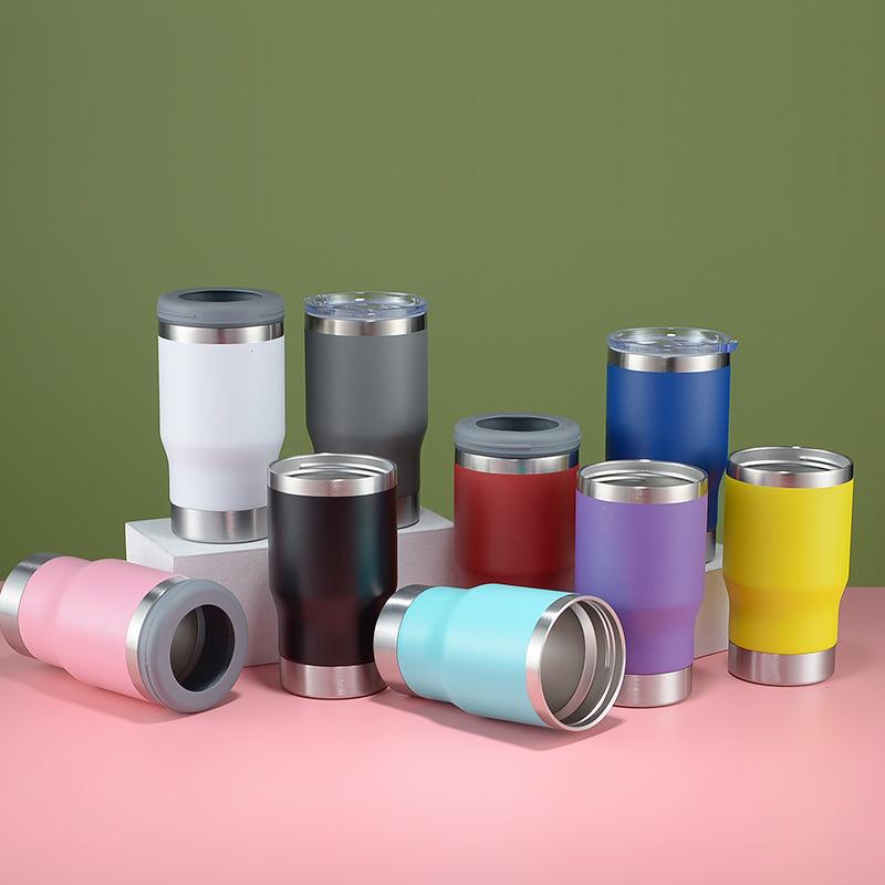 Copo Térmico de Aço Inoxidável 14oz Copo de Cerveja Com Abridor 2 Tampas Garrafa Isolada a Vácuo Viagem de Carro Mantém Frio Tanque Garrafa de Água para Whisky