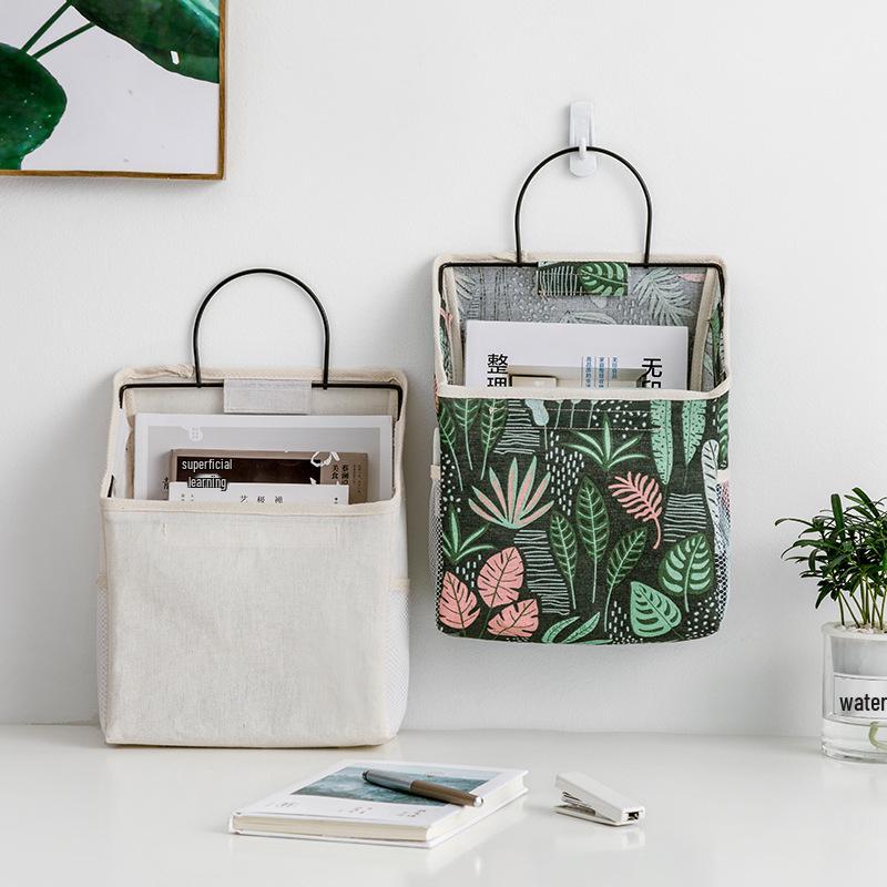 Wall-Mounted Cotton Linen Dormitory Storage Bag