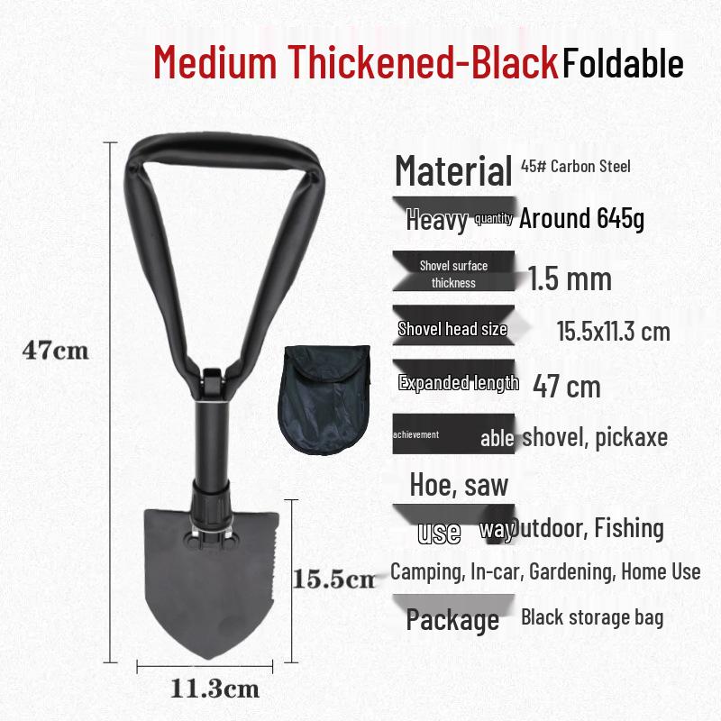 Multifunctional Foldable Shovel: Portable Emergency Tool for Fishing, Planting, and Outdoor Adventures