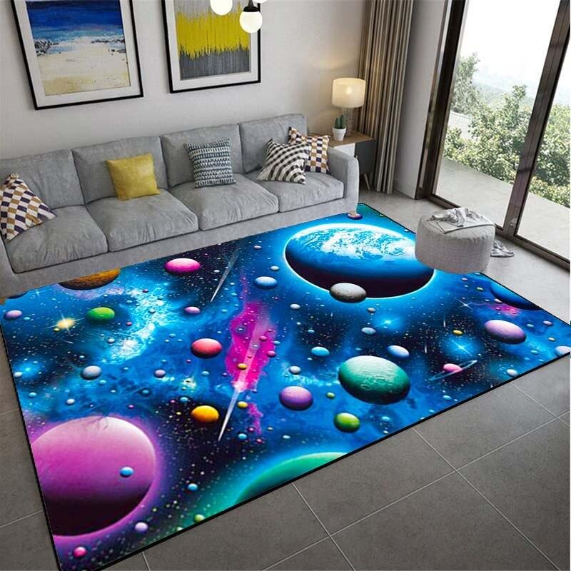 Koberec Space Planet Koberec Starry Sky Koberec v obývacím pokoji Koberec Illusion Koberec Domácí dekorace Ložnice Koberec Dětský koberec Furry Area Koberec