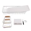 Dish Rack and Drain Board Kitchen Plate Cup Dish Drying Rack Tray Cutlery Dish Drainer with Wood Handle