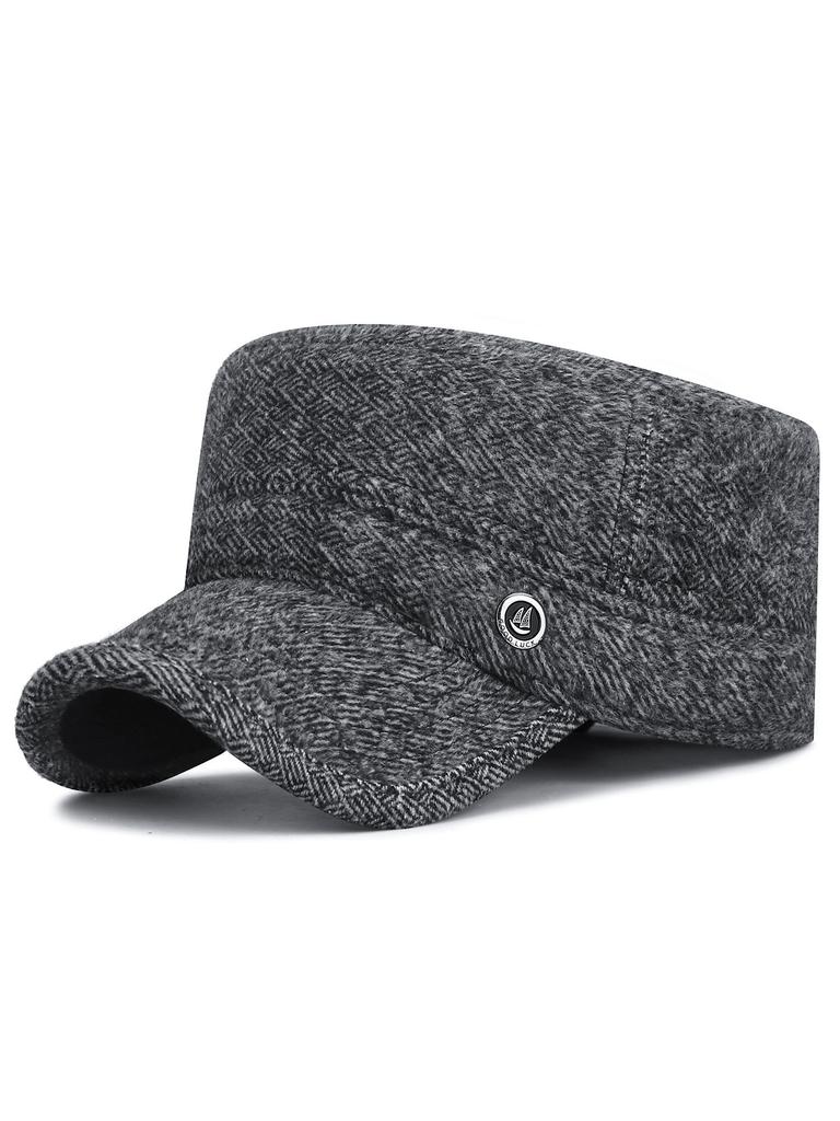 Northwood Winter Men's Outdoor Cold Proof Warm Flat Top Hats Thicken Ear Protection Flat Top Cap Cotton Trucker Hat