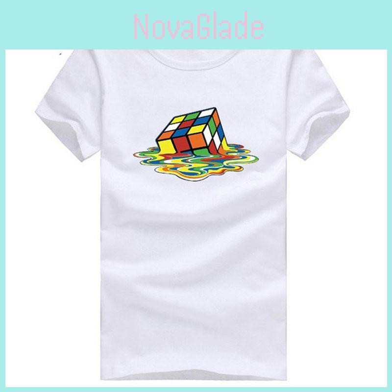 Fashion Big The Bang Theory Shelton Rubiks Cube Men Short Tshirts Sleeve
