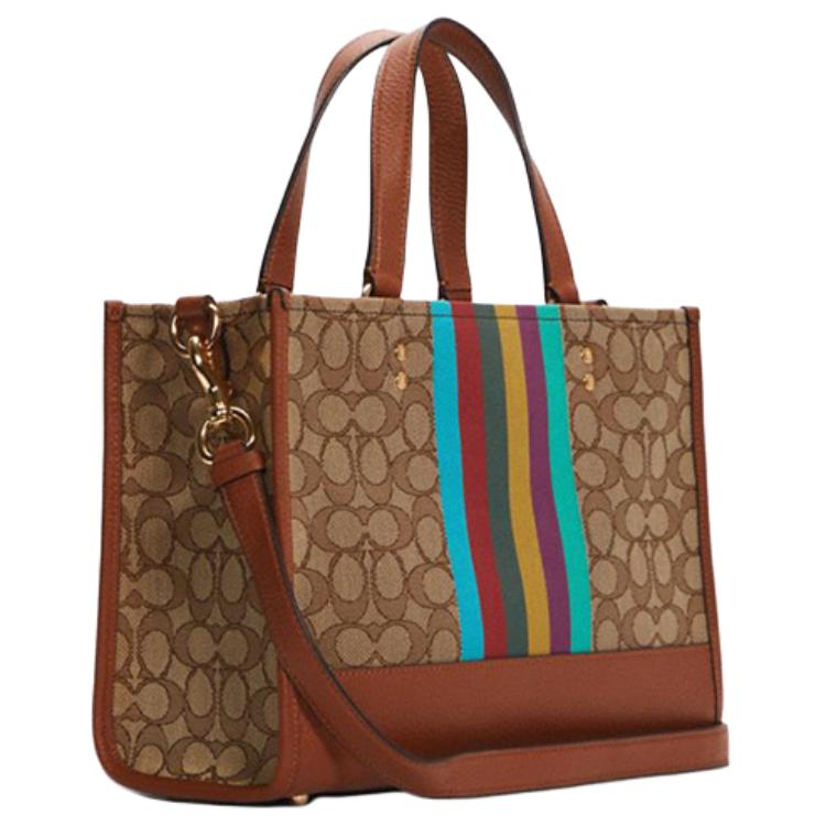 Coach Dempsey 30 Monogram Business Casual Commuter Color-Block Leather Tote Bag Women Tote C5794-IMT1O