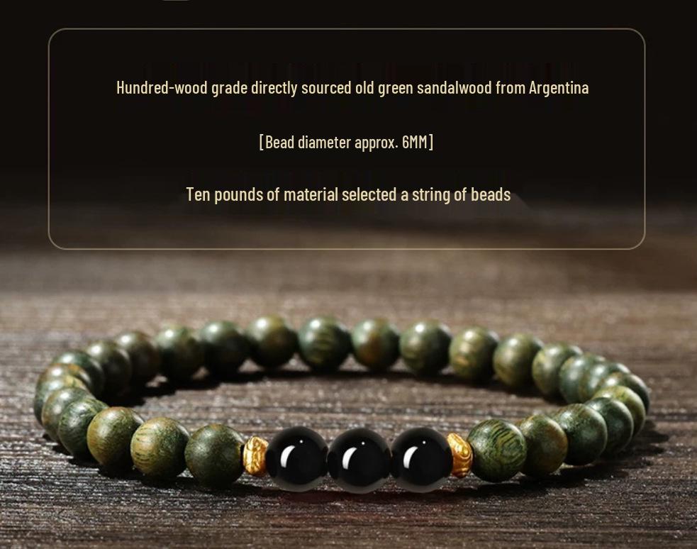 Premium Green Sandalwood & Wenge Bracelet for Men & Women - High Density, Collection Grade