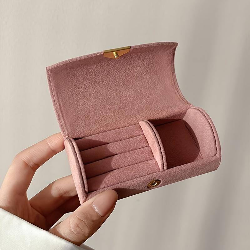 Elegant Mini Jewelry Organizer Box Portable Anti-Tarnish Velvet Lined For Rings & Accessories Perfect Gift For Women Mother'S Day Valentine'S