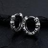 Unisex Copper Skull Hoop Earrings Creative Personalized Hip Hop Circle Earrings Skeleton Design Silver Gothic Ear Buckles Rock