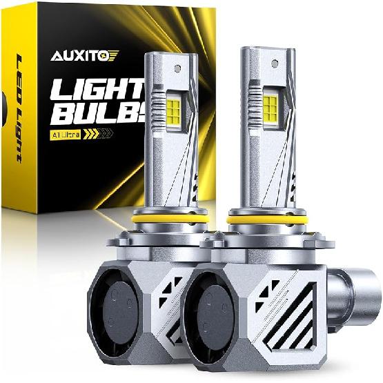 AUXITO 9005 HB3 Bulbs, 48000LM 1000% Brighter 6500K Cool White Light With Fan, DRL Daytime Running Light Bulb LED Fog Light 30 Years Lifespan, No