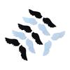 Na Yang Black & White Wings Embroidery Patch - Cute Self-Adhesive Decorative Applique for Shoes & Clothing